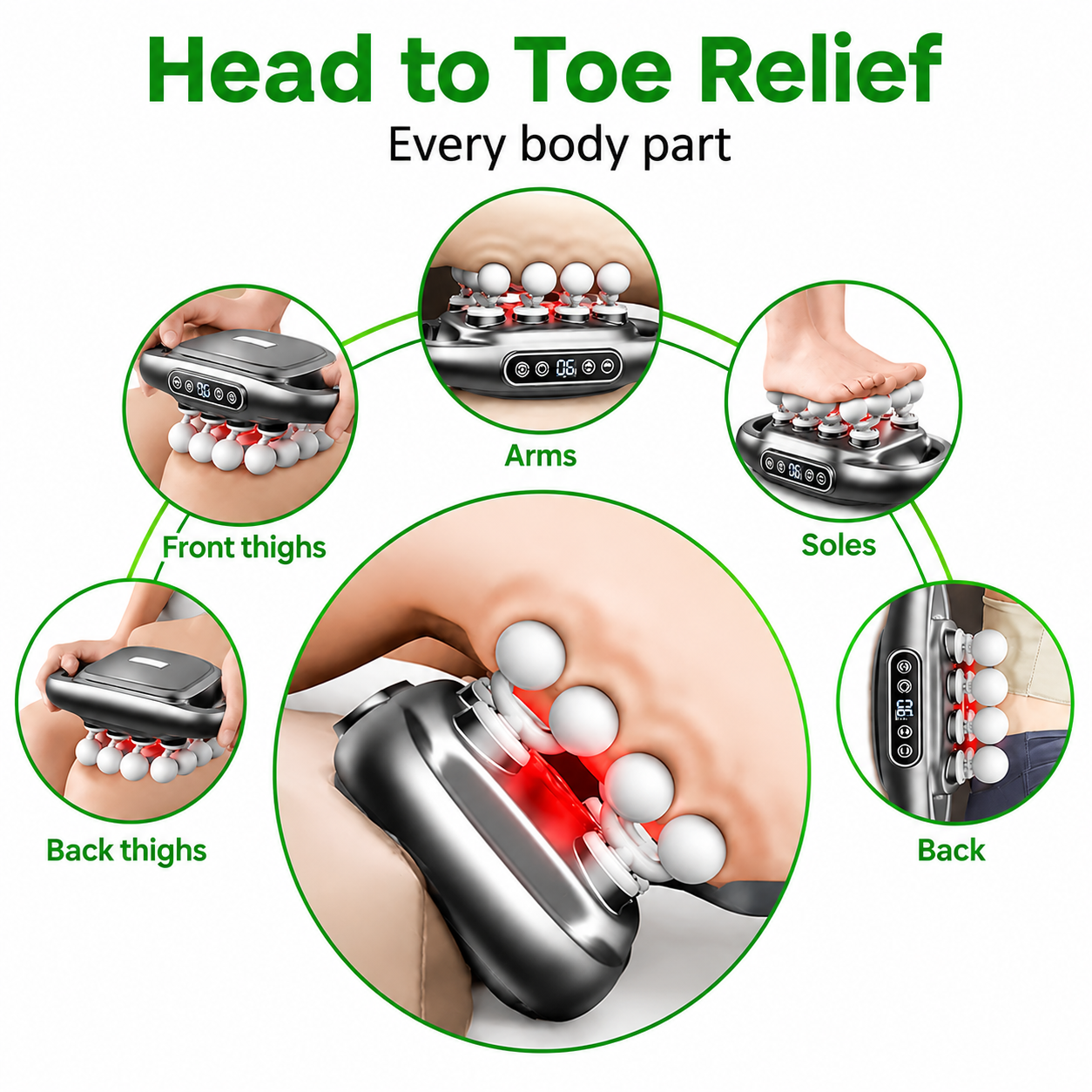 VibronaHealth™ 16 Head Massage Gun