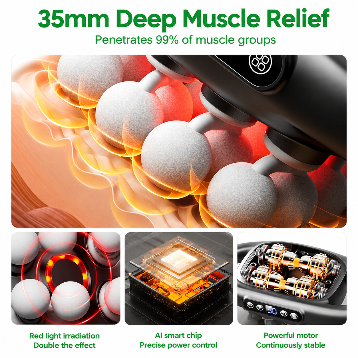 VibronaHealth™ 16 Head Massage Gun